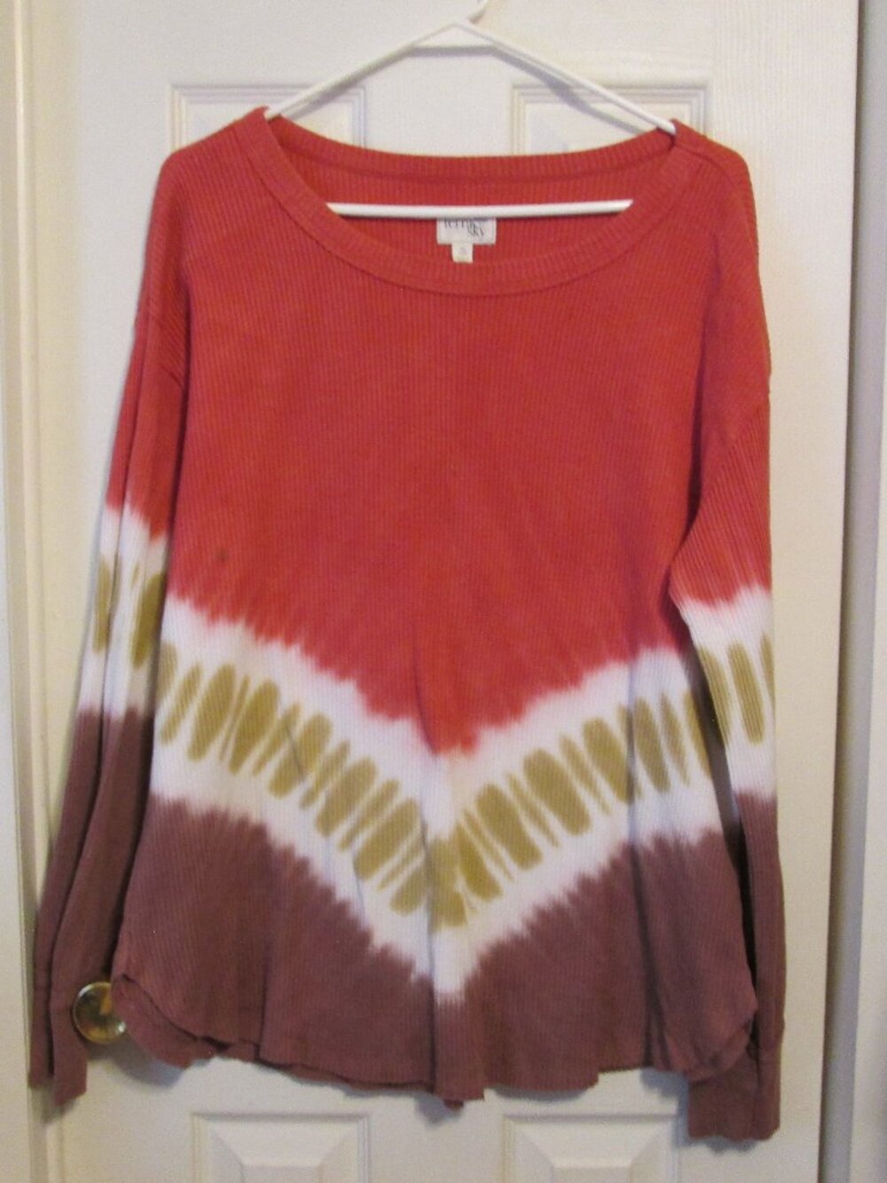 Terra & Sky Women's Tie Dye Long Sleeve Top Size 0X